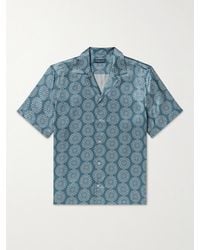 Frescobol Carioca - Camicia in seta stampata con colletto aperto Roberto - Lyst