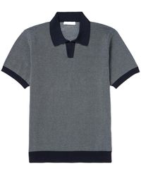 MR P. - Honeycomb-knit Organic Cotton Polo Shirt - Lyst