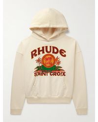 Rhude - Saint Croix Logo-print Cotton-jersey Hoodie - Lyst