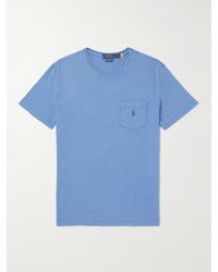 Polo Ralph Lauren - Slim-fit Logo-embroidered Cotton And Linen-blend T-shirt - Lyst