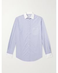 TOTEME - Striped Cotton-Poplin Shirt - Lyst