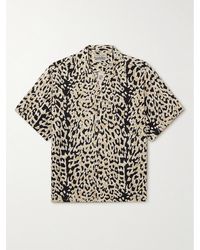 Wacko Maria - Camp-collar Leopard-print Satin Shirt - Lyst
