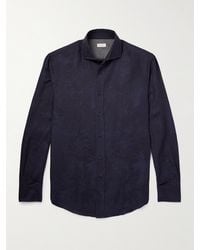 Brunello Cucinelli - Cotton And Linen-blend Jacquard Shirt - Lyst