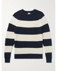 J.Crew Slim-fit Striped Cotton Sweater - Blue