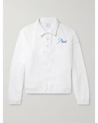 Rhude - Logo-embroidered Cotton-terry Polo Shirt - Lyst