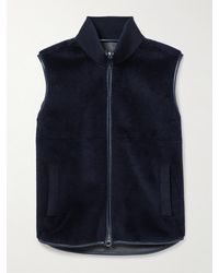 Loro Piana - Ennio Leather-Trimmed Wool And Silk-Blend Fleece Gilet - Lyst