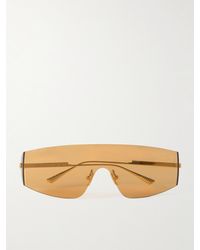 Bottega Veneta - Occhiali da sole in metallo dorato con montatura D-frame - Lyst