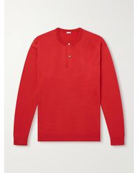 A.PRESSE - Wool Henley Sweater - Lyst