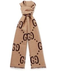 Gucci - Logo-Jacquard Wool And Silk-Blend Scarf - Lyst