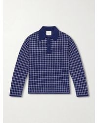The Elder Statesman - Dume Checked Cashmere And Silk-Blend Polo Shirt - Lyst