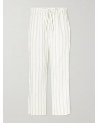 Tekla - Straight-Leg Striped Organic Cotton-Poplin Pyjama Trousers - Lyst