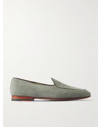 Manolo Blahnik - Modena Loafers aus Veloursleder mit Lederbesatz - Lyst
