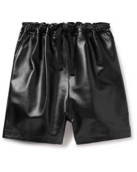 4SDESIGNS - Wide-leg Logo-appliqued Leather Drawstring Shorts - Lyst