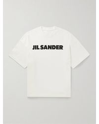 Jil Sander - T-shirt in jersey di cotone con logo stampato - Lyst