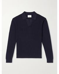 NN07 - Hope Rib 60060 Organic Cotton And Cashmere-Blend Polo Shirt - Lyst