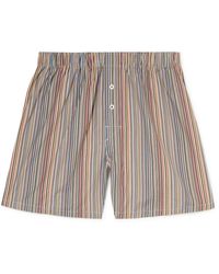 Paul Smith - Striped Cotton-poplin Boxer Shorts - Lyst