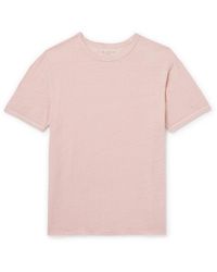 Officine Generale - Garment-dyed Linen-blend T-shirt - Lyst