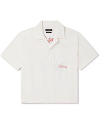 CHERRY LA - Logo-embroidered Tm Lyocell Shirt - Lyst