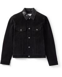 Jil Sander - Leather-Trimmed Suede Trucker Jacket - Lyst