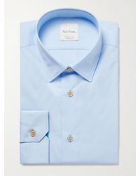 Paul Smith - Light-blue Slim-fit Cotton-poplin Shirt - Lyst