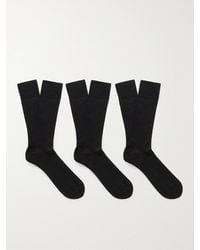 NN07 - Three-Pack Ribbed Cotton-Blend Socks - Lyst