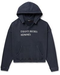 Enfants Riches Deprimes - Distressed Logo-Print Cotton-Jersey Hoodie - Lyst