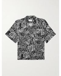 4SDESIGNS - Camp-Collar Logo-Appliquéd Floral-Print Crepe Shirt - Lyst
