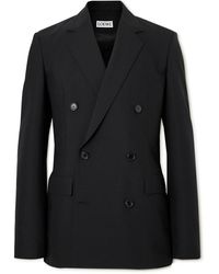 Loewe - Double-breasted Wool And Mohair-blend Suit Jacket - Lyst