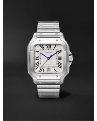Cartier - Santos 39.8mm Interchangeable Stainless Steel And Leather Watch - Lyst