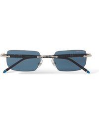 Montblanc - Meisterstück Rimless Rectangular-frame Silver-tone And Acetate Sunglasses - Lyst