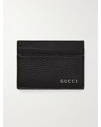 Gucci - Kartenetui aus vollnarbigem Leder mit Logoverzierung - Lyst