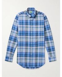 Sid Mashburn Button-down Collar Checked Cotton Shirt - Blue