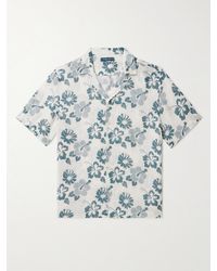 Frescobol Carioca - Camicia in lino con stampa floreale e colletto aperto Roberto - Lyst