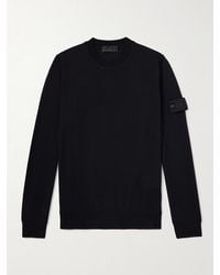 Stone Island - Ghost Logo-Appliquéd Virgin Wool Sweater - Lyst