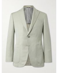 Canali - Kei Unstructured Linen And Silk-blend Blazer - Lyst