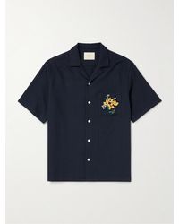 Portuguese Flannel - Hemd aus Baumwoll-Piqué mit wandelbarem Kragen und Stickerei - Lyst