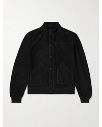 MR P. - Perforated Suede Harrington Jacket - Lyst
