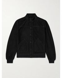 MR P. - Perforated Suede Harrington Jacket - Lyst