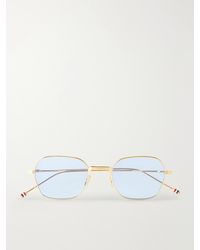 Thom Browne - Square-Frame-Toned Titanium Sunglasses - Lyst