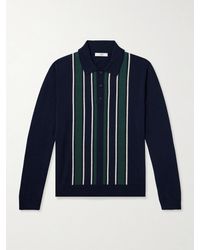 MR P. - Golf Striped Merino Wool Polo Shirt - Lyst