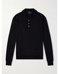 A.P.C. - Riou Virgin Wool Polo Shirt - Lyst