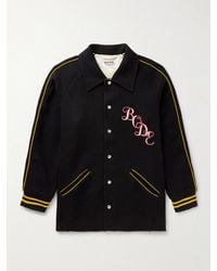 Bode - Reversible Logo-Appliquéd Wool And Satin Jacket - Lyst