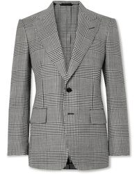 Tom Ford - Dyllan Prince Of Wales Checked Stretch Wool, Silk, Linen And Mohair-Blend Blazer - Lyst