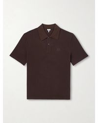 Loewe - Slim-fit Logo-embroidered Cotton-piqué Polo Shirt - Lyst