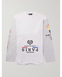 Balenciaga - Oversized Printed Cotton-blend Jersey T-shirt - Lyst