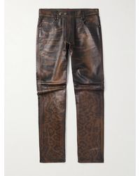 424 - Straight-Leg Leopard-Print Leather Trousers - Lyst
