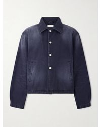 mfpen - Union Cropped Garment-Dyed Organic Denim Jacket - Lyst