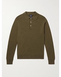 Drake's - Wool And Alpaca-Blend Polo Shirt - Lyst