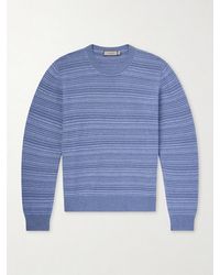 Canali - Striped Wool And Cashmere-Blend Sweater - Lyst
