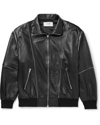 CELINE HOMME Detachable-sleeve Lambskin Leather Jacket - Black